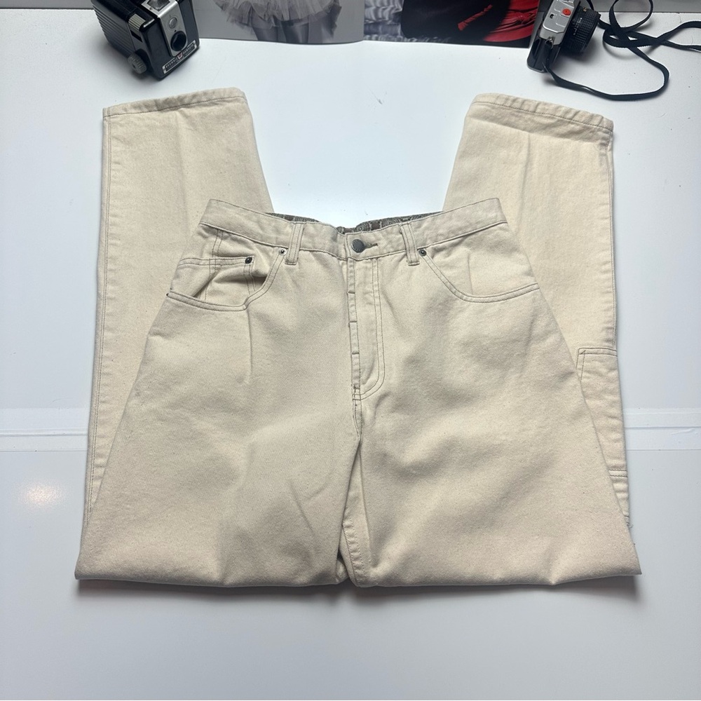 Cream Straight Leg Jeans | High Rise Neutral Denim · Clifford & Wills